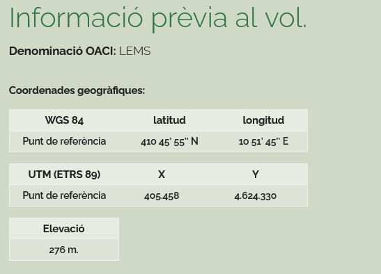 Informació previa al vol